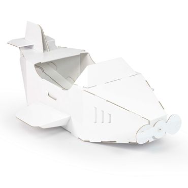 FOLDZILLA Kostuum - Wit vliegtuig om op te beschilderen/beplakken